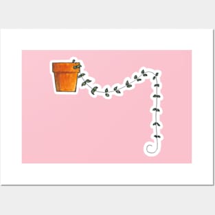 String of Hearts - Houseplant Watercolour Posters and Art